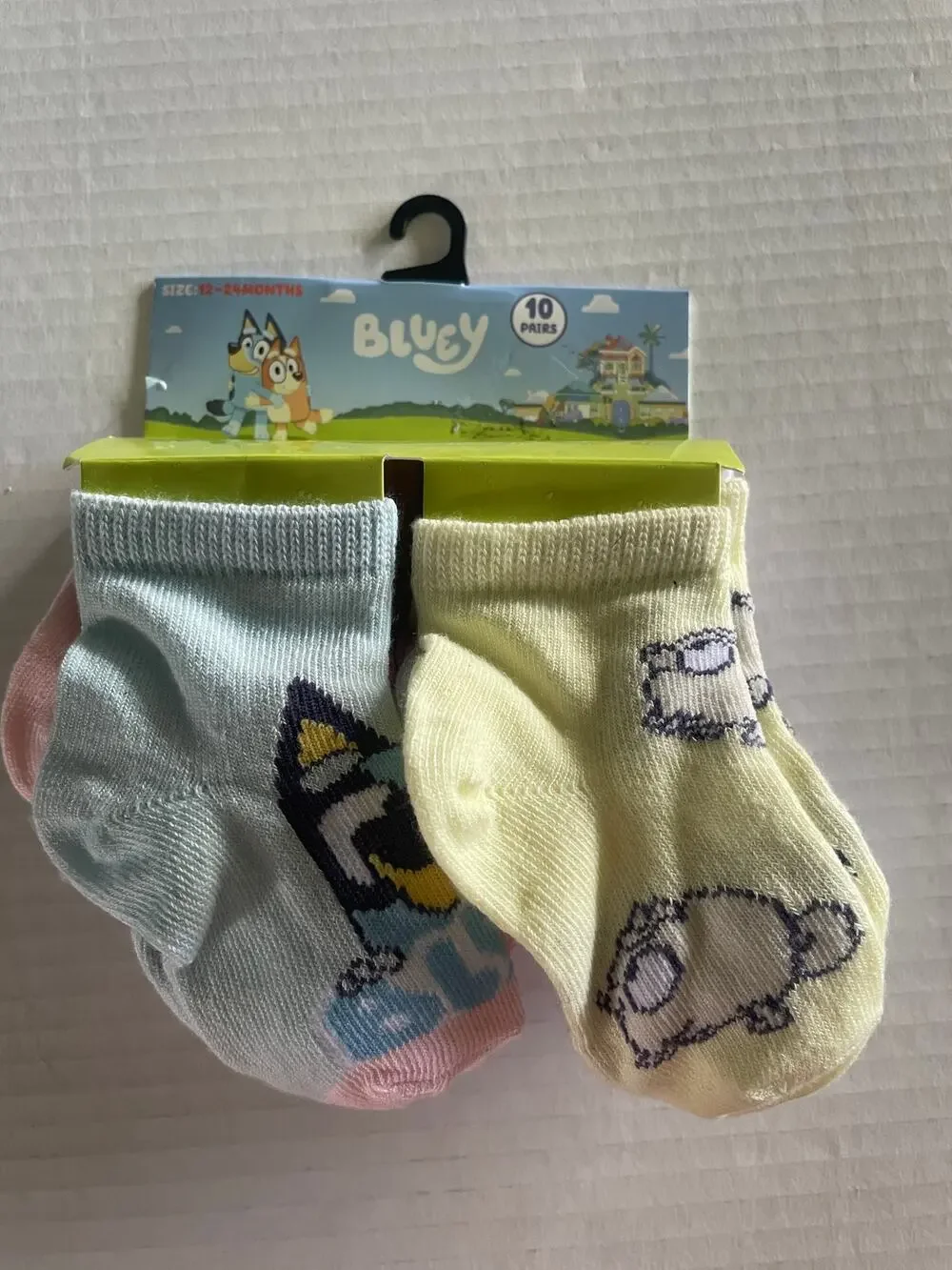 10 PAIRS BLUEY INFANT SOCKS NEW SZ 12-24 MOS